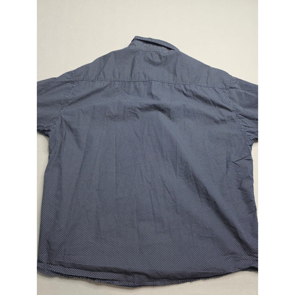 Monument Shirt Men's 4X Navy Blue Polka Dot 100% Cotton Button-Up Everyday Wear - Picture 7 of 7